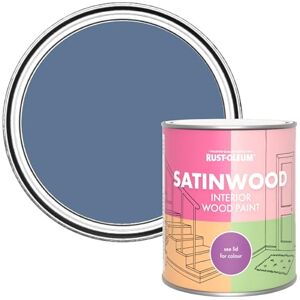 Rust-Oleum Blue Satinwood Interior Wood Paint Blue River 750ml Rust-Oleum Blue Satinwood Interior Wood Paint Blue River 750ml