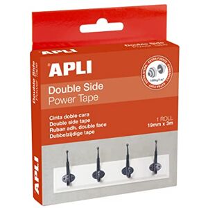 APLI 19184 Extra Strong Double Sided Tape 19mm x 3m Heavy Duty Roll For All Surfaces APLI 19184 Extra Strong Double Sided Tape 19mm x 3m Heavy Duty Roll For All Surfaces