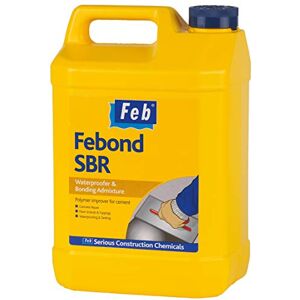 Everbuild Feb Febond SBR (Styrene-butadiene) Waterproofer and Bonding Admixture, 5 Litre, Clear/Transparent Everbuild Feb Febond SBR (Styrene-butadiene) Waterproofer and Bonding Admixture, 5 Litre, Clear/Transparent