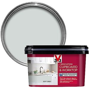 V33 Renovation Cupboard & Worktop Paint No Undercoat Needed High Resistance To Water Stains & Scratches Ultra Washable Soft Grey 2L V33 Renovation Cupboard & Worktop Paint No Undercoat Needed High Resistance To Water Stains & Scratches Ultra Washable Soft Grey 2L