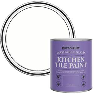 Rust-Oleum White Water-Resistant Kitchen Tile Paint in Gloss Finish Chalk White 750ml Rust-Oleum White Water-Resistant Kitchen Tile Paint in Gloss Finish Chalk White 750ml