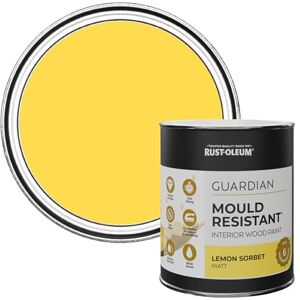 Rust-Oleum Yellow Guardian Mould Resistant Interior Wood Paint in Matt Finish Lemon Sorbet 750ml Rust-Oleum Yellow Guardian Mould Resistant Interior Wood Paint in Matt Finish Lemon Sorbet 750ml