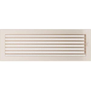 KRATKI Ventilation Grille Fireplace Grille 17 cm x 49 cm Cream with Blinds KRATKI Ventilation Grille Fireplace Grille 17 cm x 49 cm Cream with Blinds