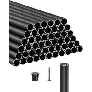 VEVOR Staircase Balusters 51 Pack, 32 In Aluminum Stair Balusters, 3/4 Inch Water-Proof Round Metal Spindle Railing, Hollow Deck Railing with Rail Caps & Screws for Stairs, Porch, Patio, Matte Black VEVOR Staircase Balusters 51 Pack, 32 In Aluminum Stair Balusters, 3/4 Inch Water-Proof Round Metal Spindle Railing, Hollow Deck Railing with Rail Caps & Screws for Stairs, Porch, Patio, Matte Black