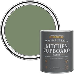 Rust-Oleum Green Scrubbable Kitchen Cupboard Paint in Satin Finish All Green 750ml Rust-Oleum Green Scrubbable Kitchen Cupboard Paint in Satin Finish All Green 750ml