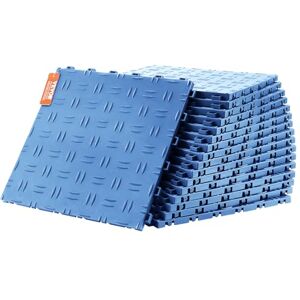 VEVOR Interlocking Floor Covering Tiles, 12 x 12 x 0.53 inch, 25 Pack, Non-Slip, Double-Sided Texture, for Garages, Basements, Repair Shops, Blue VEVOR Interlocking Floor Covering Tiles, 12 x 12 x 0.53 inch, 25 Pack, Non-Slip, Double-Sided Texture, for Garages, Basements, Repair Shops, Blue