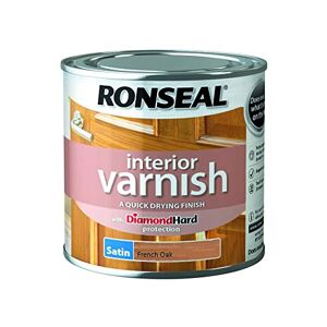 Ronseal RSLIVSFO250 250ml Quick Dry Satin Interior Varnish - French Oak