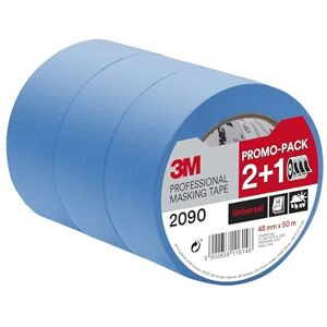 3M Professional Masking Tape 2090, Universal Surfaces, Promo Pack 2+1 Rolls (48 mm x 50 m) UV stable, Water Resistant, For Indoor & Outdoor Painting and Decorating 3M Professional Masking Tape 2090, Universal Surfaces, Promo Pack 2+1 Rolls (48 mm x 50 m) UV stable, Water Resistant, For Indoor & Outdoor Painting and Decorating