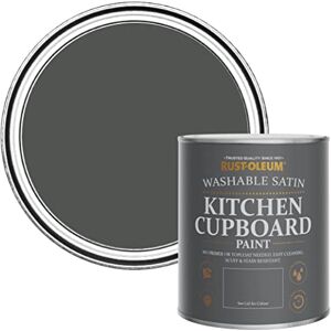 Rust-Oleum Dark Grey Scrubbable Kitchen Cupboard Paint in Satin Finish Graphite 750ml Rust-Oleum Dark Grey Scrubbable Kitchen Cupboard Paint in Satin Finish Graphite 750ml