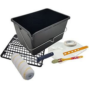 Nespoli Paint Roller Set Drip Free 22cm Container 12L with Grid Brush Trimming Paint Tape Plastic Cover Mixer Complete Craft Kit Nespoli Paint Roller Set Drip Free 22cm Container 12L with Grid Brush Trimming Paint Tape Plastic Cover Mixer Complete Craft Kit