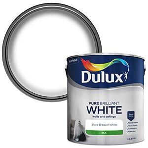 Dulux Silk Emulsion Paint For Walls And Ceilings Pure Brilliant White 2.5 Litres Dulux Silk Emulsion Paint For Walls And Ceilings Pure Brilliant White 2.5 Litres
