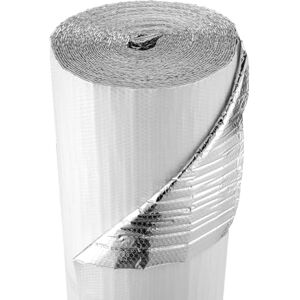 VEVOR Reflective Insulation Roll, Double-Layer Air Bubble Radiant Barrier, 6mm 30.48 m x 1.22 m, Aluminum Foil White PE Film Heat Reflective Shield, Thermal Insulation Roll for Door Window RV Roofs VEVOR Reflective Insulation Roll, Double-Layer Air Bubble Radiant Barrier, 6mm 30.48 m x 1.22 m, Aluminum Foil White PE Film Heat Reflective Shield, Thermal Insulation Roll for Door Window RV Roofs