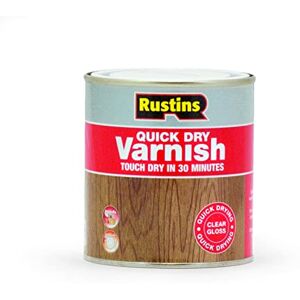 RUSTINS Quick Dry Varnish Clear Gloss 500ml-Fast-Drying Water-Based Wood Varnish; Durable Non-Yellowing Finish in Gloss, Satin or Matt for Indoor Use RUSTINS Quick Dry Varnish Clear Gloss 500ml-Fast-Drying Water-Based Wood Varnish; Durable Non-Yellowing Finish in Gloss, Satin or Matt for Indoor Use