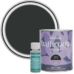 Rust-Oleum Black Water-Resistant Bathroom Tile Paint in Matt Finish Natural Charcoal (Black) 750ml Rust-Oleum Black Water-Resistant Bathroom Tile Paint in Matt Finish Natural Charcoal (Black) 750ml