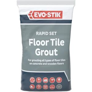 EVO-STIK Floor Tile Grout, Fast Setting Grey 5kg For Wood and Concrete Floors Waterproof For Interior and Exterior Use EVO-STIK Floor Tile Grout, Fast Setting Grey 5kg For Wood and Concrete Floors Waterproof For Interior and Exterior Use
