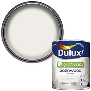 Dulux Quick Dry Satinwood Paint For Wood And Metal Pure Brilliant White 750 ml Dulux Quick Dry Satinwood Paint For Wood And Metal Pure Brilliant White 750 ml