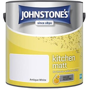 Johnstone's Kitchen Paint Antique White Matt Finish Grease & Stain Resistant Suitable for Kitchen Walls & Ceilings Highly Durable Low Odour 12m2 Coverage per Litre 2.5L Johnstone's Kitchen Paint Antique White Matt Finish Grease & Stain Resistant Suitable for Kitchen Walls & Ceilings Highly Durable Low Odour 12m2 Coverage per Litre 2.5L