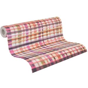 Livingwalls Anna D'Andrea Non-Woven Wallpaper Graphic 10,05 m x 0,53 m Beige, Pink, Purple, Brown Check Patterned Wallpaper 782241 Livingwalls Anna D'Andrea Non-Woven Wallpaper Graphic 10,05 m x 0,53 m Beige, Pink, Purple, Brown Check Patterned Wallpaper 782241