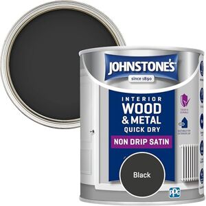 Johnstone's Wood & Metal Paint Satin Finish Black 750ml Water Based Non Drip & Quick Drying Radiator Paint Low Odour Dry in 1-2 Hours 8m2 Coverage per Litre Johnstone's Wood & Metal Paint Satin Finish Black 750ml Water Based Non Drip & Quick Drying Radiator Paint Low Odour Dry in 1-2 Hours 8m2 Coverage per Litre
