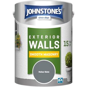 Johnstone's Johnstone’s – Exterior Smooth Masonry Paint – Moher Slate – Up to 15 Years Protection – Weather & Dirt Resistant – 60m² Coverage Per Tin Dry in 1-2 Hours – 5 L Johnstone's Johnstone’s – Exterior Smooth Masonry Paint – Moher Slate – Up to 15 Years Protection – Weather & Dirt Resistant – 60m² Coverage Per Tin Dry in 1-2 Hours – 5 L