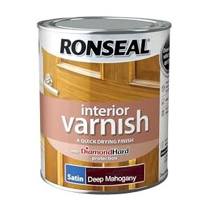 Ronseal Interior Varnish Deep Mahogany Satin 750ml Ronseal Interior Varnish Deep Mahogany Satin 750ml