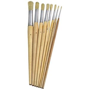 WOLFPACK 12012655 Size-1 Pig-Bristle Round Brush White WOLFPACK 12012655 Size-1 Pig-Bristle Round Brush White
