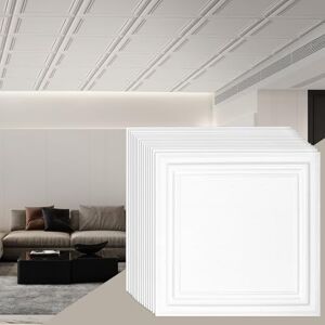 VEVOR Ceiling Tiles, 96-Pack 20 x 20 in, Drop Ceiling Tiles Premium Polystyrene Sheet, Easy Installation/Cutting Plastic Glue-up Ceiling Tile, Basement Ceiling Covering for Home/Office Decoration VEVOR Ceiling Tiles, 96-Pack 20 x 20 in, Drop Ceiling Tiles Premium Polystyrene Sheet, Easy Installation/Cutting Plastic Glue-up Ceiling Tile, Basement Ceiling Covering for Home/Office Decoration