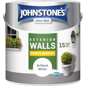 Johnstone's Exterior Smooth Masonry Paint Brilliant White Brick, Concrete, Patio & Outdoor Walls 15 Years Protection, Weather & Dirt Resistant 30m² Coverage Per Tin, Dry in 1-2 Hours 2.5 L Johnstone's Exterior Smooth Masonry Paint Brilliant White Brick, Concrete, Patio & Outdoor Walls 15 Years Protection, Weather & Dirt Resistant 30m² Coverage Per Tin, Dry in 1-2 Hours 2.5 L