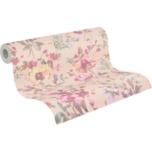 A.S. Création Livingwalls Floral Pattern Non-Woven Wallpaper in Pink, Metallic, Green, Pink and Yellow Romantic Floral Wallpaper 10.05m x 0.53m by Cosmopolitan 790613 A.S. Création Livingwalls Floral Pattern Non-Woven Wallpaper in Pink, Metallic, Green, Pink and Yellow Romantic Floral Wallpaper 10.05m x 0.53m by Cosmopolitan 790613