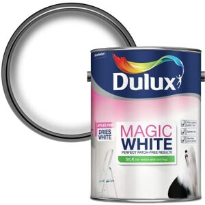 Dulux Magic White Silk Emulsion Paint For Walls And Ceilings Pure Brilliant White 5 Litres Dulux Magic White Silk Emulsion Paint For Walls And Ceilings Pure Brilliant White 5 Litres