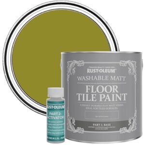 Rust-Oleum Green Washable Matt Floor Tile Paint, Matt Finish Pickled Olive 2.5L Rust-Oleum Green Washable Matt Floor Tile Paint, Matt Finish Pickled Olive 2.5L