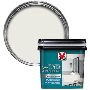 V33 Renovation Wall Tile & Panelling Paint No Undercoat Needed For High Moisture Surfaces Resistant To Temperature Variations Cotton 750ml V33 Renovation Wall Tile & Panelling Paint No Undercoat Needed For High Moisture Surfaces Resistant To Temperature Variations Cotton 750ml