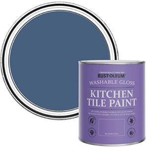 Rust-Oleum Blue Water-Resistant Kitchen Tile Paint in Gloss Finish Ink Blue 750ml Rust-Oleum Blue Water-Resistant Kitchen Tile Paint in Gloss Finish Ink Blue 750ml