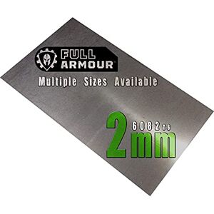 Full Armour 2mm Aluminium Sheet Plate Grade 6082 T6 (300mm x 100mm) Full Armour 2mm Aluminium Sheet Plate Grade 6082 T6 (300mm x 100mm)