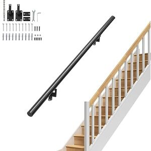 VEVOR Handrail Stair Railing, 5 ft, Wall Mount Handrails for Indoor Stairs, Thickened Aluminum Alloy Hand Rail with Installation Kit, 440 LBS Load Capacity Stairway Railing for Outdoor Stairs VEVOR Handrail Stair Railing, 5 ft, Wall Mount Handrails for Indoor Stairs, Thickened Aluminum Alloy Hand Rail with Installation Kit, 440 LBS Load Capacity Stairway Railing for Outdoor Stairs