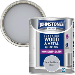 Johnstone's Wood & Metal Paint Satin Finish Manhattan Grey 750ml- Water Based Non Drip & Quick Drying Radiator Paint Low Odour Dry in 1-2 Hours 8m2 Coverage per Litre Johnstone's Wood & Metal Paint Satin Finish Manhattan Grey 750ml- Water Based Non Drip & Quick Drying Radiator Paint Low Odour Dry in 1-2 Hours 8m2 Coverage per Litre