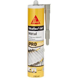 Sika Flex 147 Metal Light Grey Polymer Glue for All Metals, Indoor and Outdoor Use, 290 ml Sika Flex 147 Metal Light Grey Polymer Glue for All Metals, Indoor and Outdoor Use, 290 ml