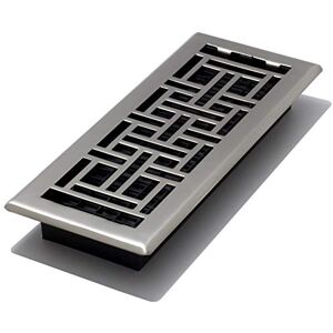 Decor Grates AJH412-NKL Oriental Floor Register, Brushed Nickel Finish, 4 x 12-Inch Decor Grates AJH412-NKL Oriental Floor Register, Brushed Nickel Finish, 4 x 12-Inch