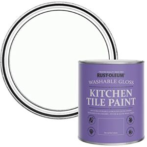 Rust-Oleum White Water-Resistant Kitchen Tile Paint in Gloss Finish Moonstone 750ml Rust-Oleum White Water-Resistant Kitchen Tile Paint in Gloss Finish Moonstone 750ml