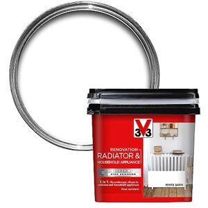 V33 Renovation Radiator & Household Appliance Paint Direct to Metal & PVC High Adhesion Resistance To Temperature Variations White Satin 750ml V33 Renovation Radiator & Household Appliance Paint Direct to Metal & PVC High Adhesion Resistance To Temperature Variations White Satin 750ml