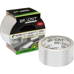 brackit 60m Extra Long Aluminium Foil Tape Conductive, High Temp Heat-Resistant Foiled Tape Rolls for HVAC Repair, Ducts, Insulation, Dryers,… (75mm x 60m) brackit 60m Extra Long Aluminium Foil Tape Conductive, High Temp Heat-Resistant Foiled Tape Rolls for HVAC Repair, Ducts, Insulation, Dryers,… (75mm x 60m)