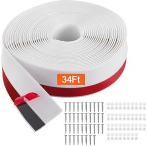 VEVOR Garage Door Seal Top and Sides Seal Strip, 34 FT Universal Weather Stripping Replacement Soft and Hard Composite, Weatherproofing Garage Door TPE Seals with Adhesive Backed and Screws, White VEVOR Garage Door Seal Top and Sides Seal Strip, 34 FT Universal Weather Stripping Replacement Soft and Hard Composite, Weatherproofing Garage Door TPE Seals with Adhesive Backed and Screws, White
