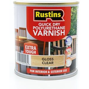 RUSTINS Quick Dry Poly Varnish Gloss Clear 2,5ltr -Tough, Water-Based Clear Finish in Gloss, Matt or Satin; Durable Protection for Interior Wood, Furniture and Floors RUSTINS Quick Dry Poly Varnish Gloss Clear 2,5ltr -Tough, Water-Based Clear Finish in Gloss, Matt or Satin; Durable Protection for Interior Wood, Furniture and Floors