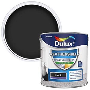 Dulux Weather Shield Quick Dry Satin Paint, 2.5 L Black Dulux Weather Shield Quick Dry Satin Paint, 2.5 L Black