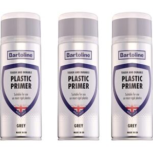 Bartoline Plastic Primer Grey Spray Paint 400ml – 3 Pack High Adhesion Primer for PVC, Resin, Vinyl, Fibreglass & More Interior and Exterior Use Fast-Drying Matte Finish Bartoline Plastic Primer Grey Spray Paint 400ml – 3 Pack High Adhesion Primer for PVC, Resin, Vinyl, Fibreglass & More Interior and Exterior Use Fast-Drying Matte Finish