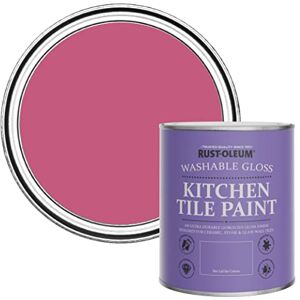 Rust-Oleum Pink Water-Resistant Kitchen Tile Paint in Gloss Finish Raspberry Ripple 750ml Rust-Oleum Pink Water-Resistant Kitchen Tile Paint in Gloss Finish Raspberry Ripple 750ml