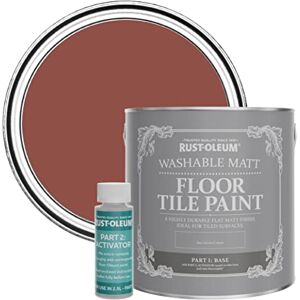 Rust-Oleum Red Washable Matt Floor Tile Paint Fire Brick 2.5L Rust-Oleum Red Washable Matt Floor Tile Paint Fire Brick 2.5L