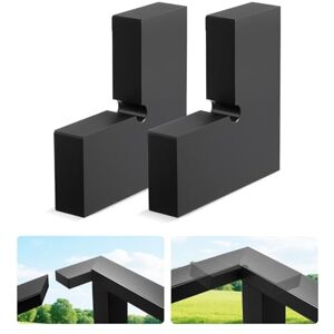 VEVOR 2 Pack Corner Connectors for Handrail, Extension Stair Railing Accessories, POM Hand Rail Connector Fittings for Rectangular Cable Railing, Deck Cable Rail System Outdoor, Matte Black, HT-05 VEVOR 2 Pack Corner Connectors for Handrail, Extension Stair Railing Accessories, POM Hand Rail Connector Fittings for Rectangular Cable Railing, Deck Cable Rail System Outdoor, Matte Black, HT-05