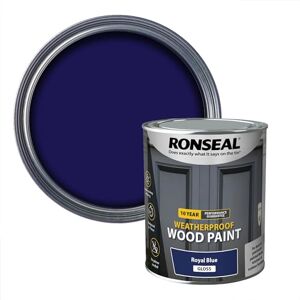 Ronseal 10 Year Weatherproof 2 in 1 Wood Paint Royal Blue Gloss 750ml Ronseal 10 Year Weatherproof 2 in 1 Wood Paint Royal Blue Gloss 750ml