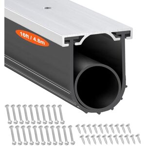 VEVOR JN-16FT-AL Rubber U Shape +O Ring Garage Bottom Weather Seal with Pre-drilled Aluminum Track Retainer Kit, 16ft 5/16 inch T-Ends and 3 3/4 inch Width, for Doors, Black VEVOR JN-16FT-AL Rubber U Shape +O Ring Garage Bottom Weather Seal with Pre-drilled Aluminum Track Retainer Kit, 16ft 5/16 inch T-Ends and 3 3/4 inch Width, for Doors, Black